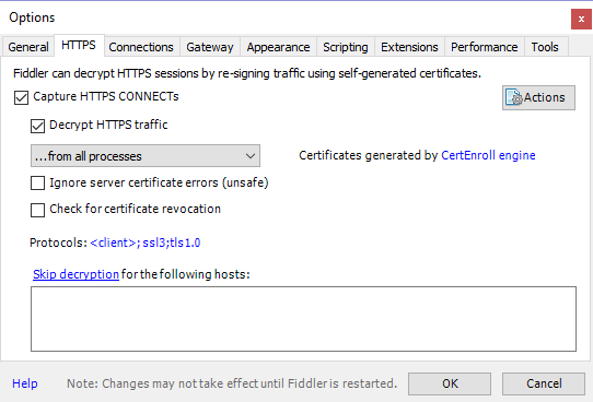 Fiddler HTTPS