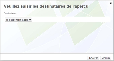 Destinataires de l'aperçu