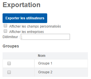 Exportation de contacts