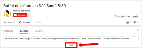 Youtube : Intégrer