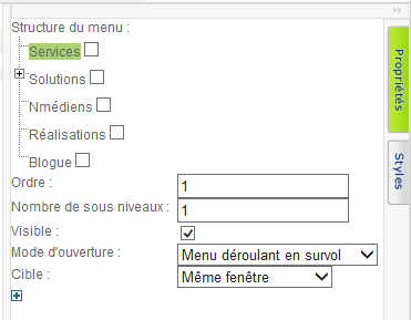 Gestion d'un menu | Altitude 3 | Nmédia