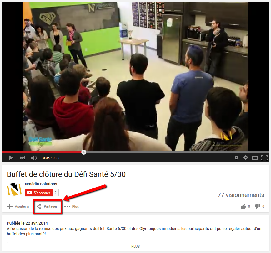 Youtube : Partager
